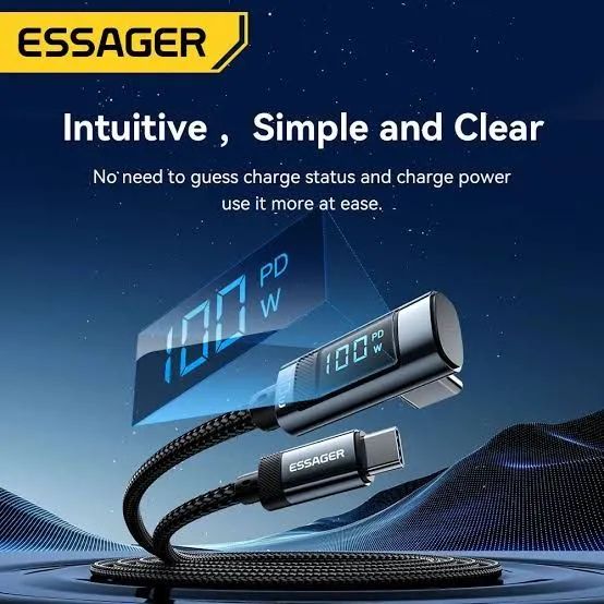 Cabo USB-C 100W/ 1M  com Display Digital - Carregamento Rápido - Foto 3