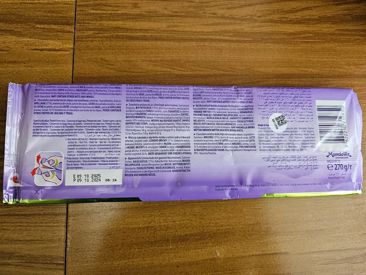 Chocolate Milka Wholenut 270g - Foto 2