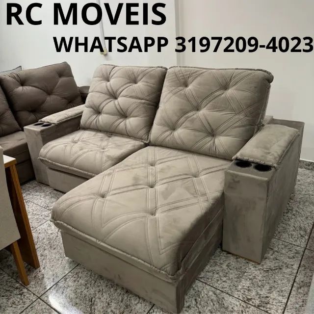 Sofá Retrátil Cuiabá com Porta-Copos - Conforto, Estilo e Funcionalidade