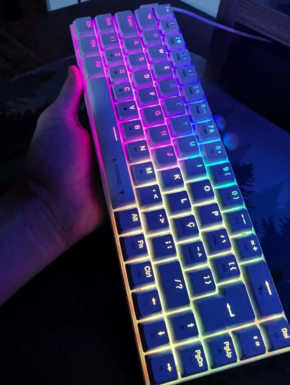 teclado mecanico gamer 60% e-yooso a68