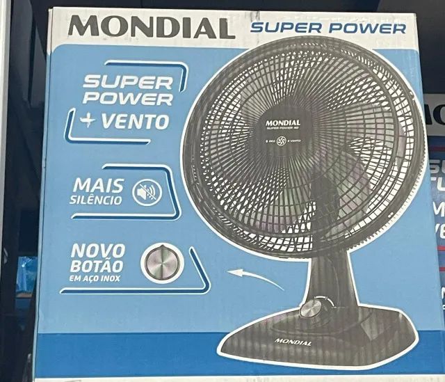 Ventilador de Mesa Mondial Super Power 40cm VSP40 B 6 Pás 3 Velocidades Preto - 110V