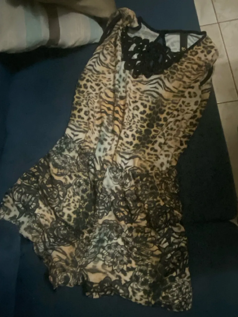 Macaquinho seda animal print P