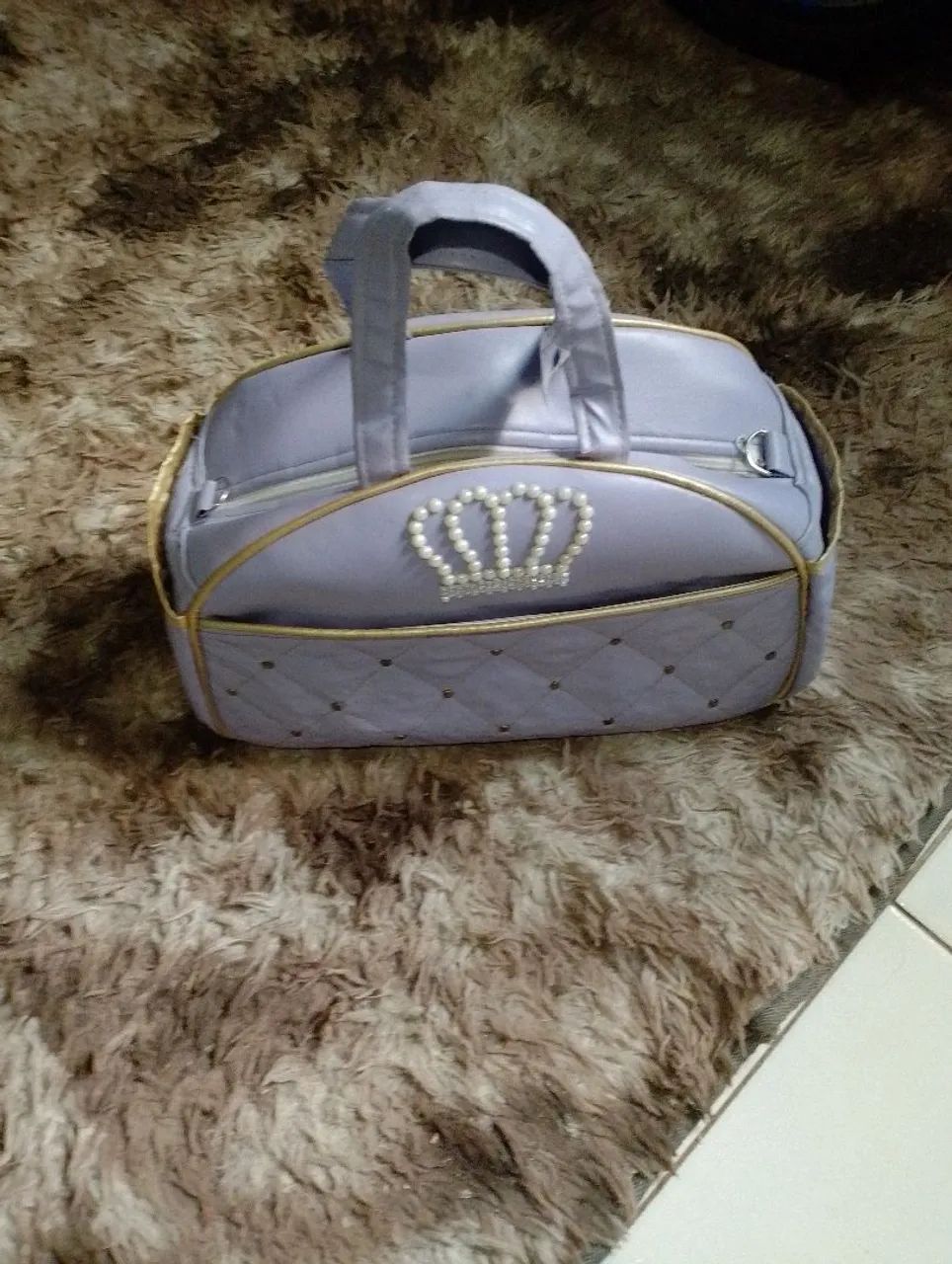 Bolsa de Maternidade Lilás com Coroa