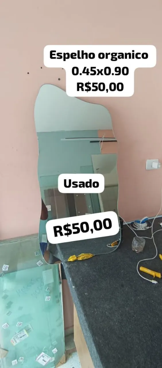 Espelho orgânico usado - 0.45x0.90