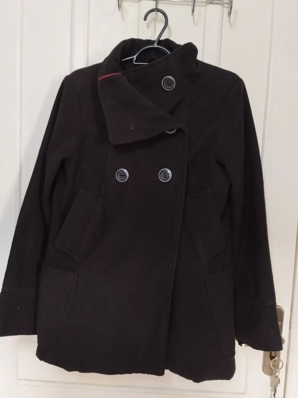 Casaco preto em lã - ótimo estado  - Foto 4