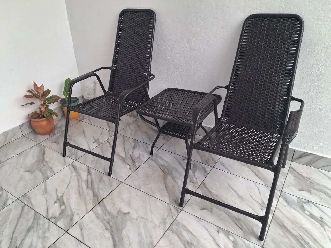 Jogo de cadeiras varanda jardim Vime sintético  - Foto 4
