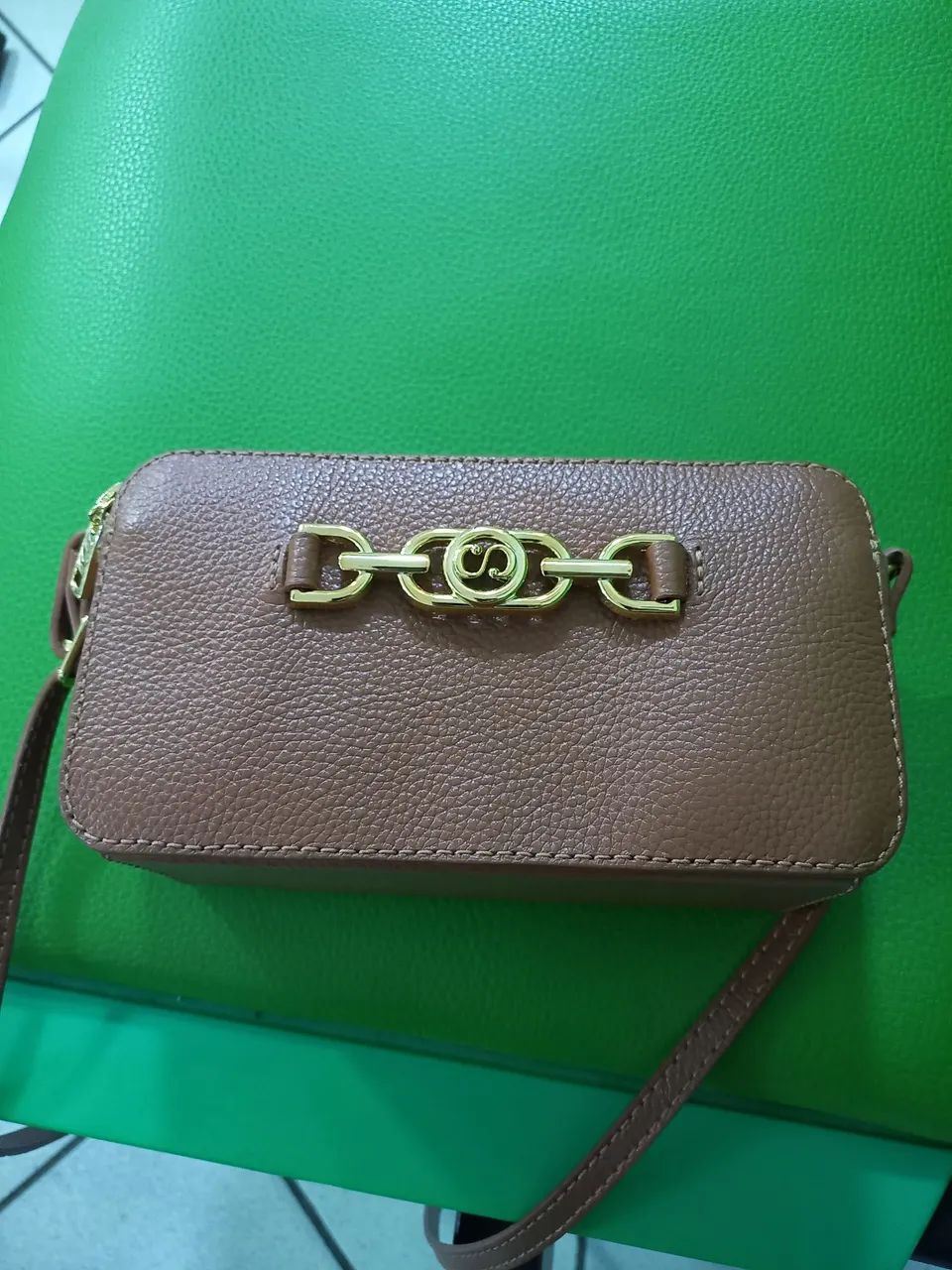 Bolsa Santa Lolla Transversal Caramelo - Ótimo Estado