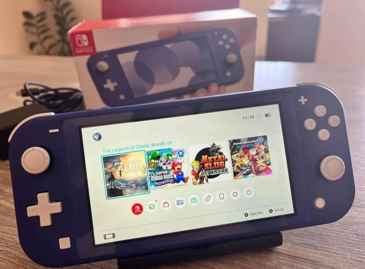 Nintendo Switch lite azul zero com caixa  Desbloqueado  - Foto 2
