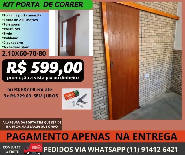 porta madeira suspença de correr cod 80o2 