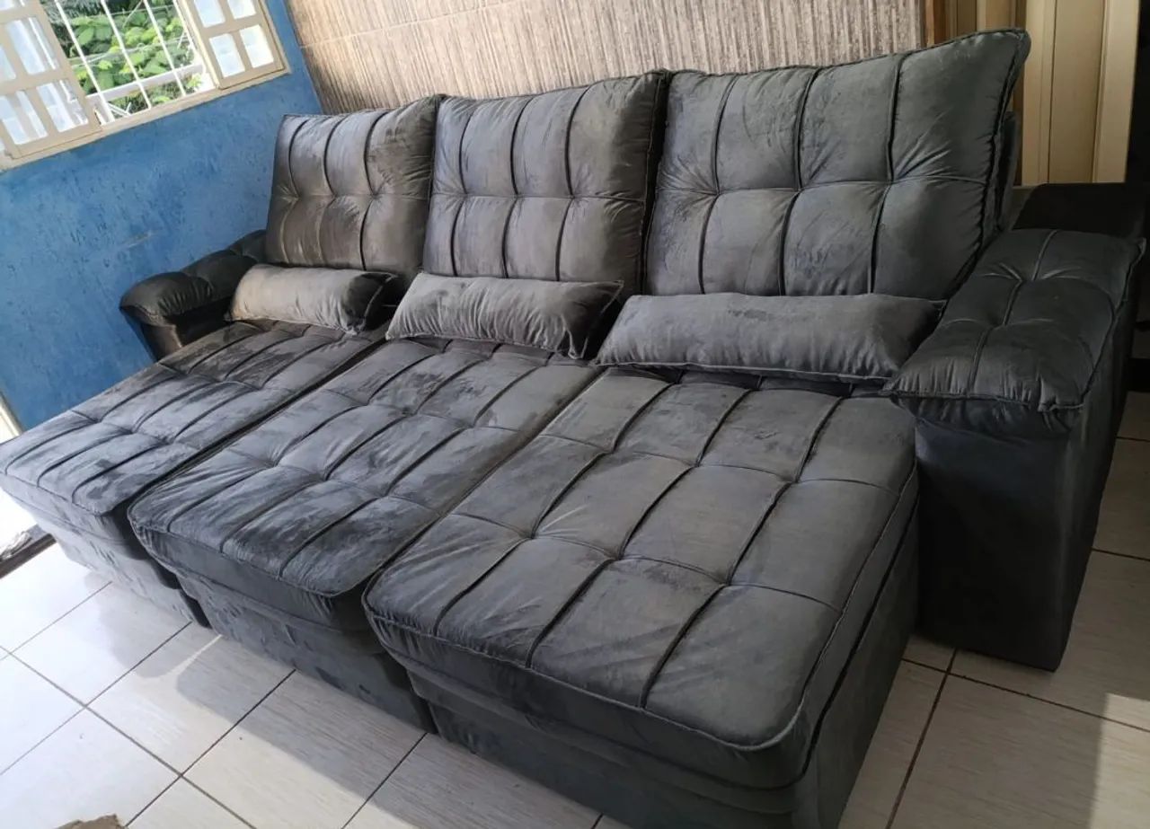 Sofá retrátil reclinável top line 2,90 D33