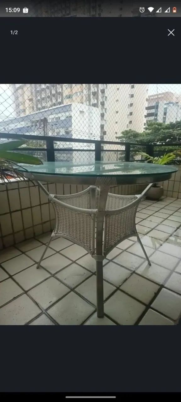 Conjunto terraço em alumínio e vime  - Foto 2