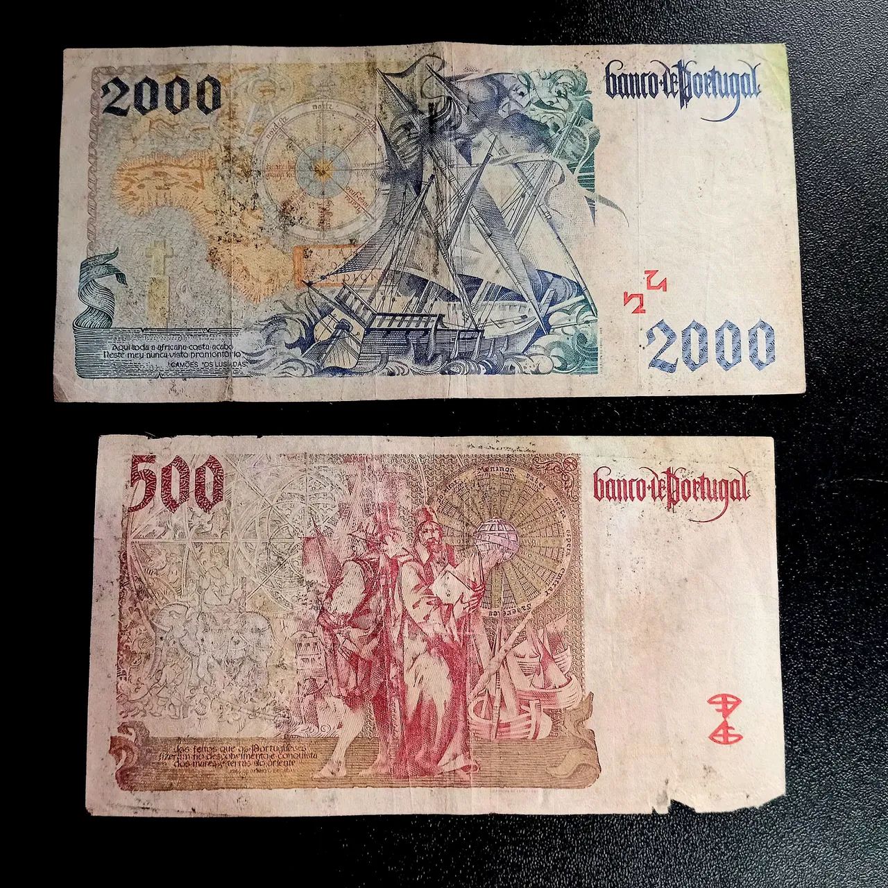 Escudos portugueses (de 2000 e 500) - Foto 2