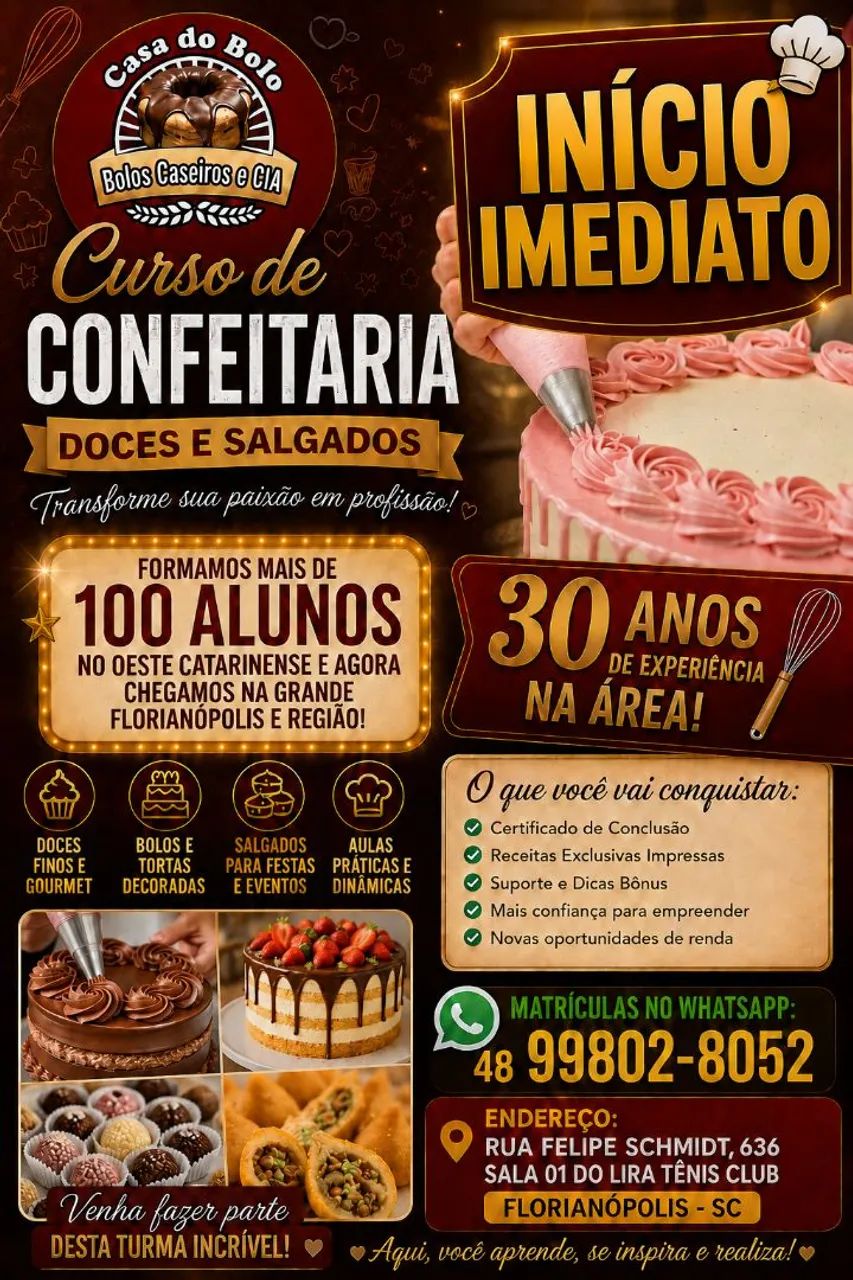 Curso de Confeitaria, Doces e Salgados
