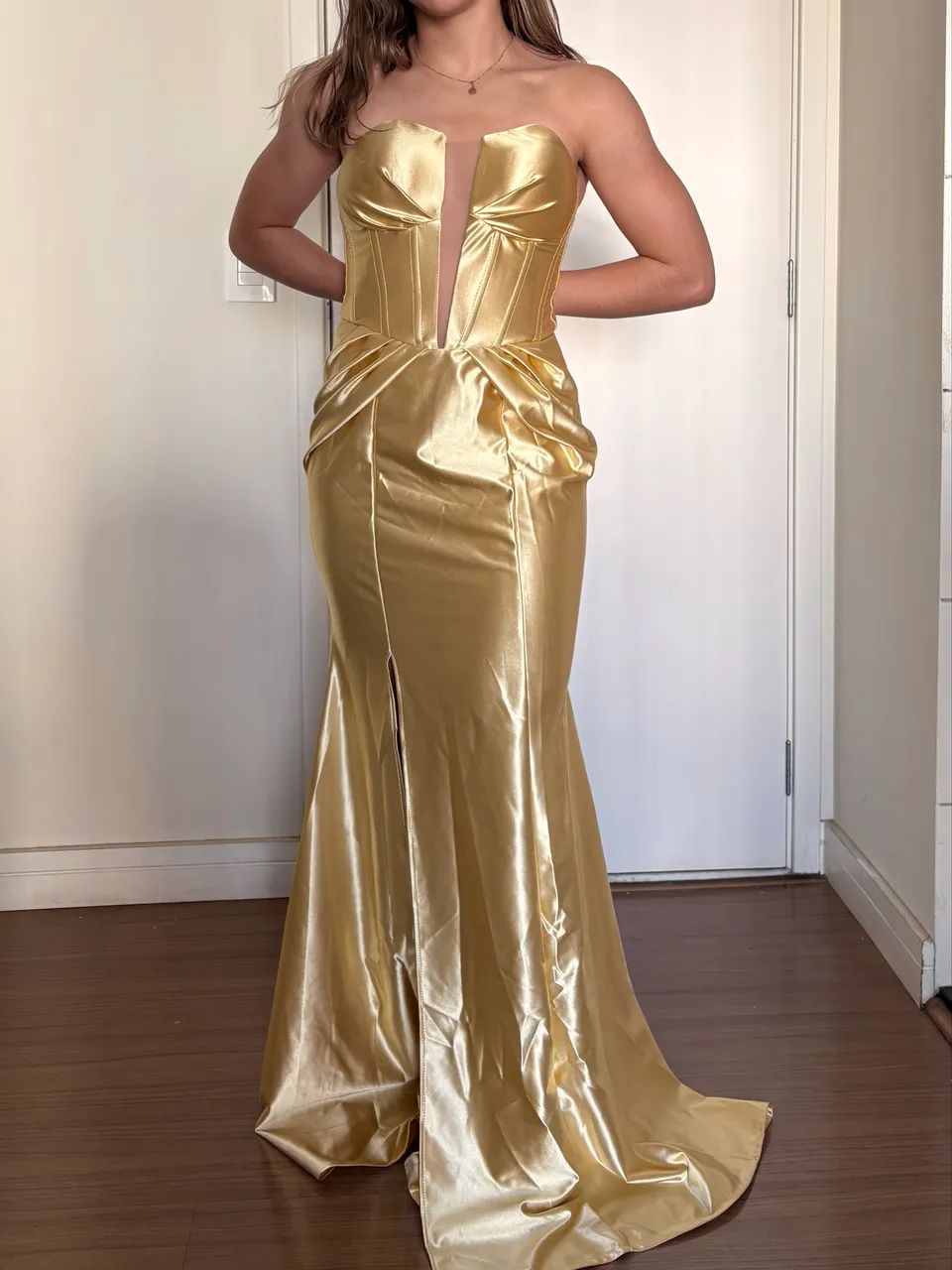 VESTIDO DE FESTA LONGO DOURADO - Foto 5