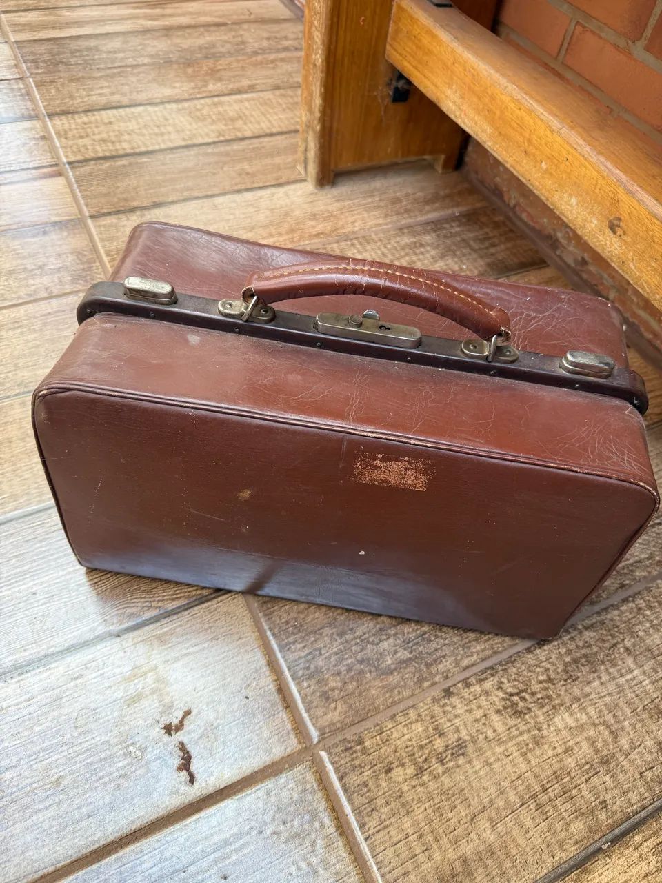 Bolsa antiga de couro  - Foto 3