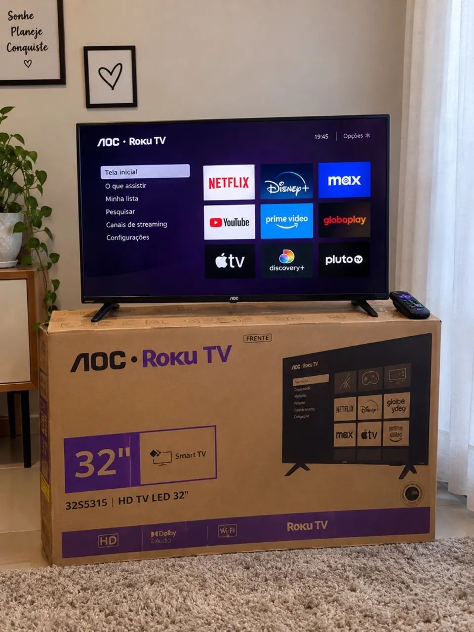 TV AOC Roku Smart TV 32 NOVA - NUNCA USADA - Foto 2