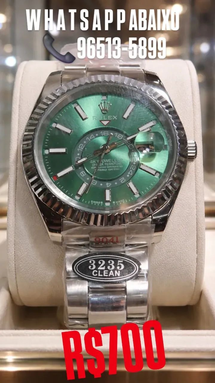 Relógio ROLEX SKY DWELLER AUTOMÁTICO MOSTRADOR VERDE 