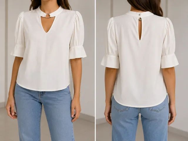 Blusa elegante branca 