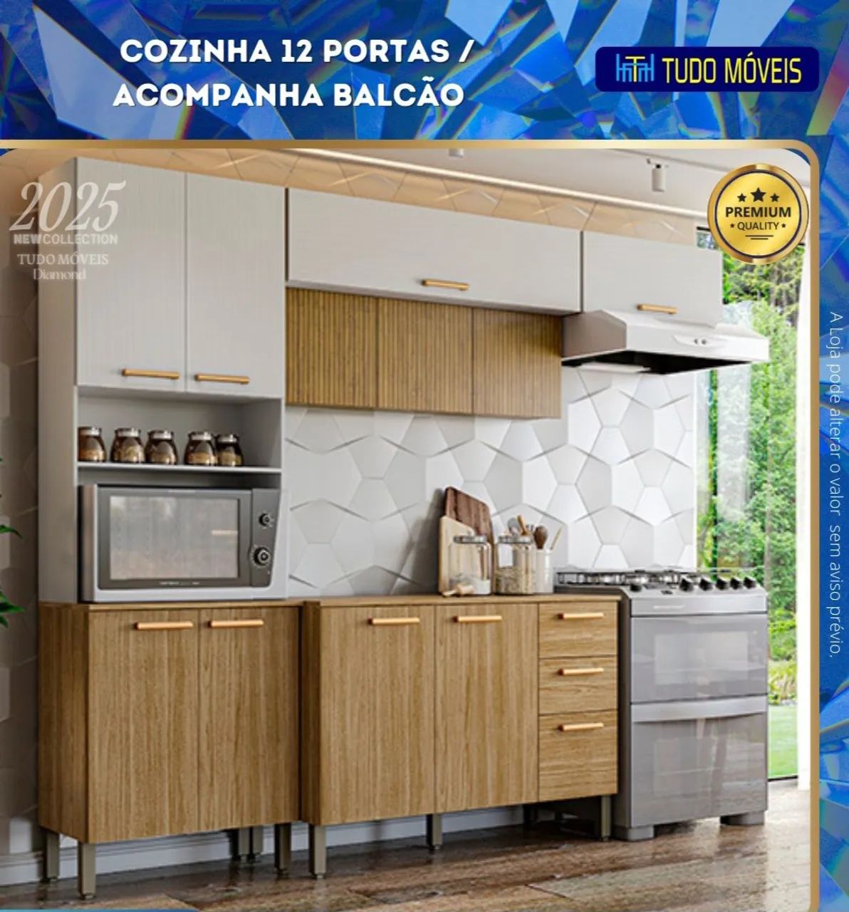 COZINHA COMPLETA C/12 PORTAS E BALCÃO 