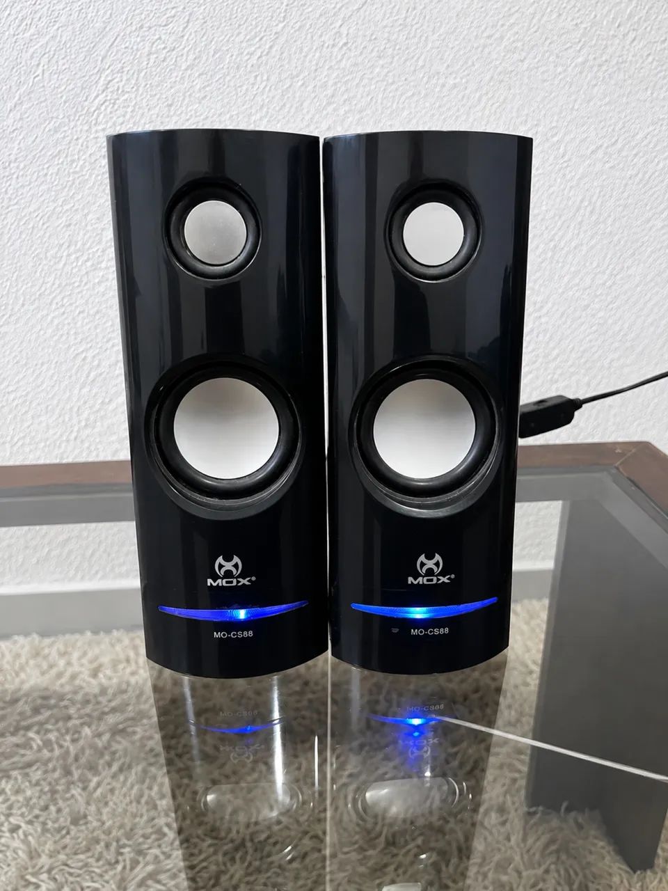 Caixa de Som MOX MO-CS88 2.0 Multimídia com LED Azul