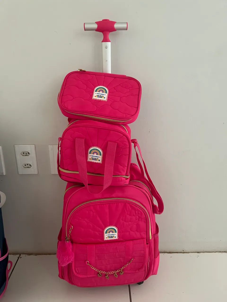 Kit mochila estojo e lancheira 