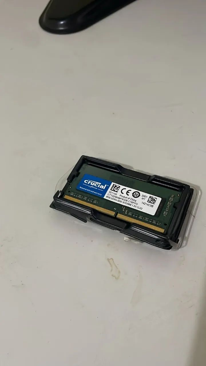 Memória RAM Crucial 8GB DDR4 3200MHz para Notebook