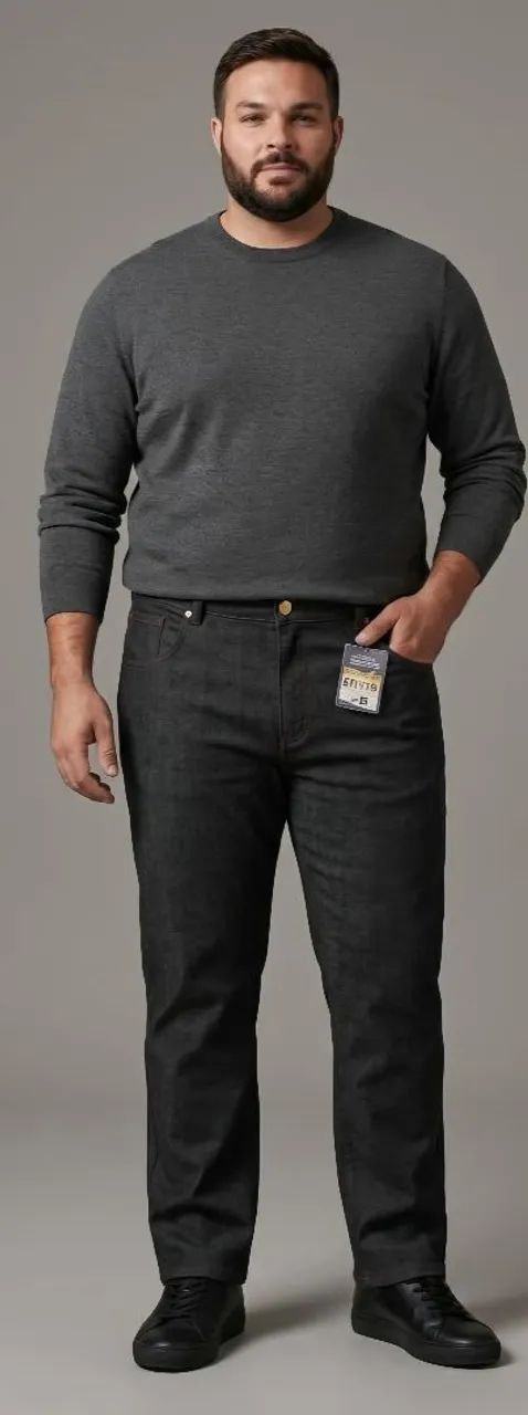 Calça jeans masculina plus - Foto 3