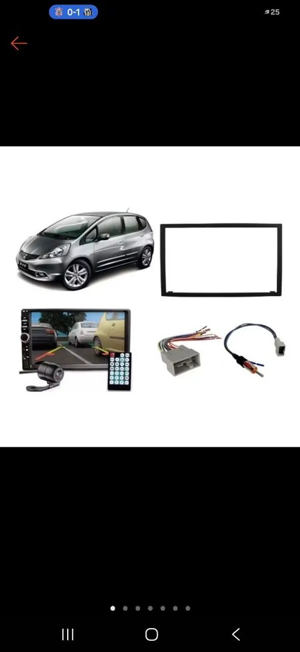 Som Automotivo Multimidia Fit / City com câmera de ré 