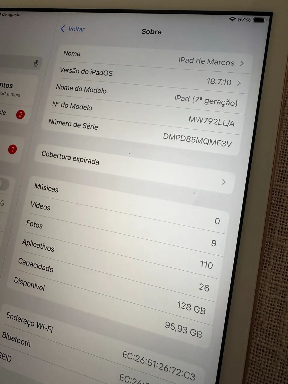 Vendo IPAD  Geração 7 126GB Novíssimo  - Foto 2