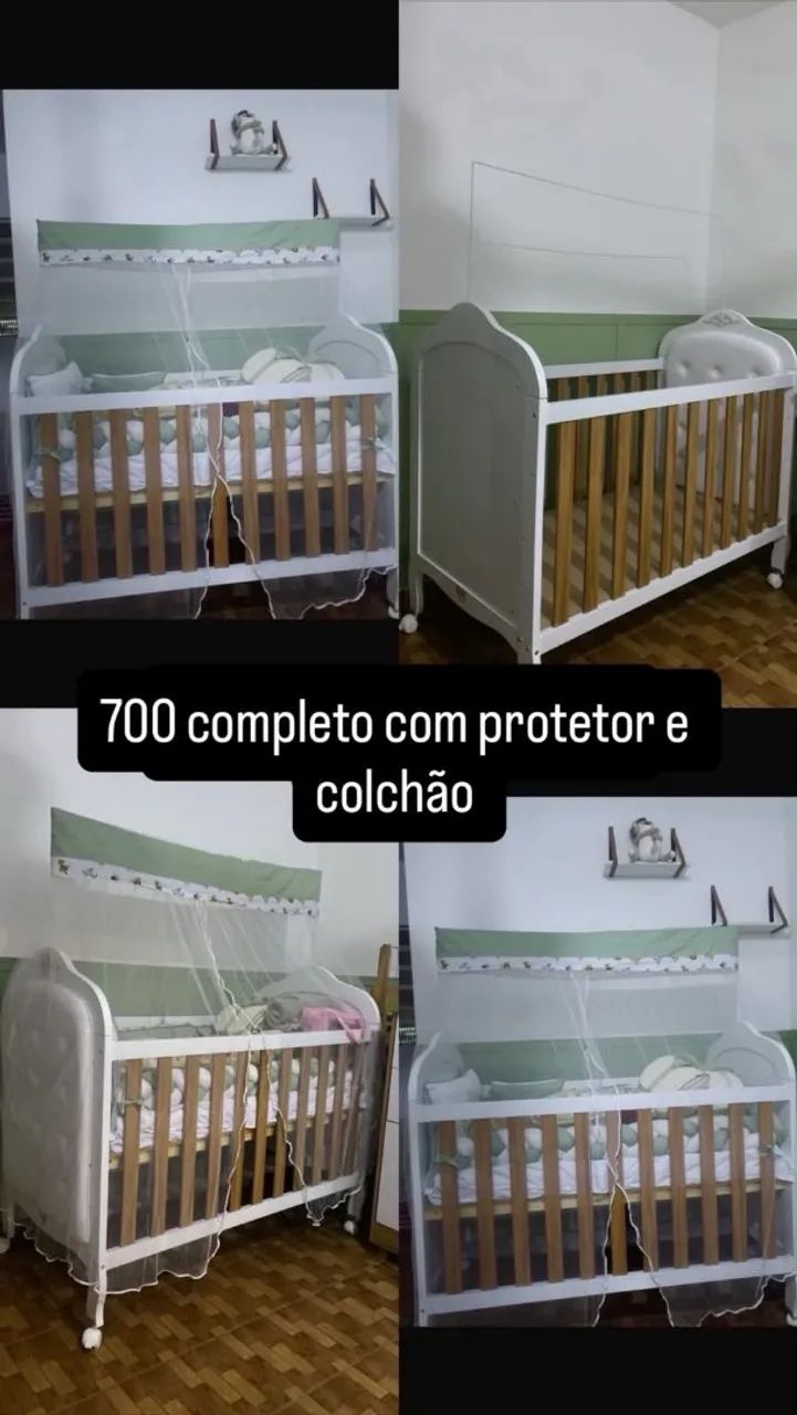 Berço completo com protetor e colchão  - Foto 2