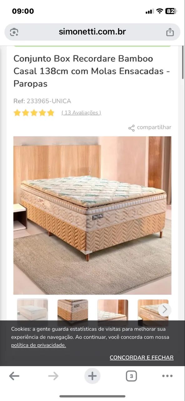 CAMA BOX BASE E COLCHÃO SEMINOVA - Foto 4