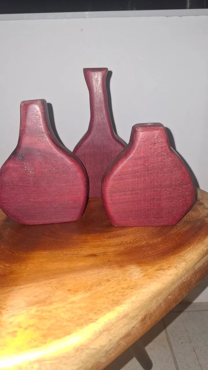 Trio vasos decorativos roxinho 