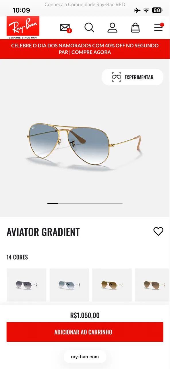 Óculos rayban aviator gradient  - Foto 4