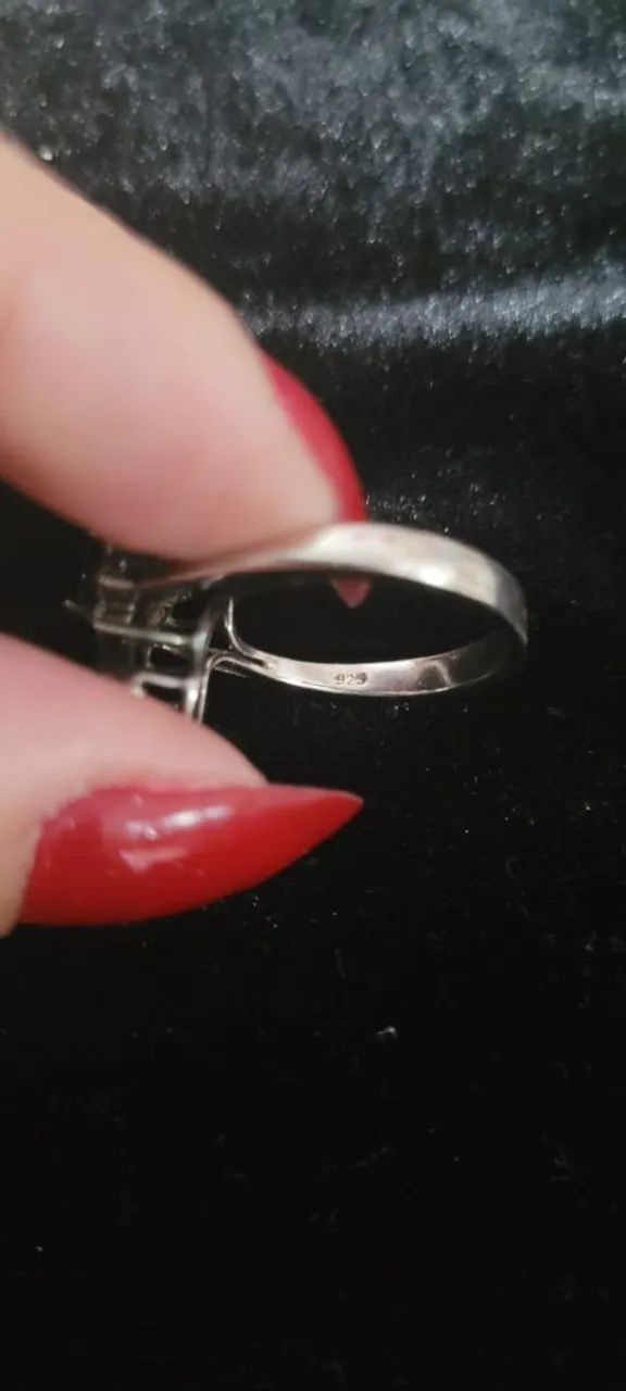 Anel de prata 925 com zirconias - Foto 4