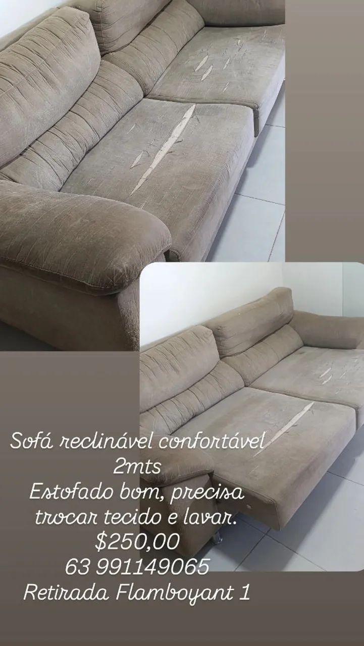 Sofá retrátil reclinável 