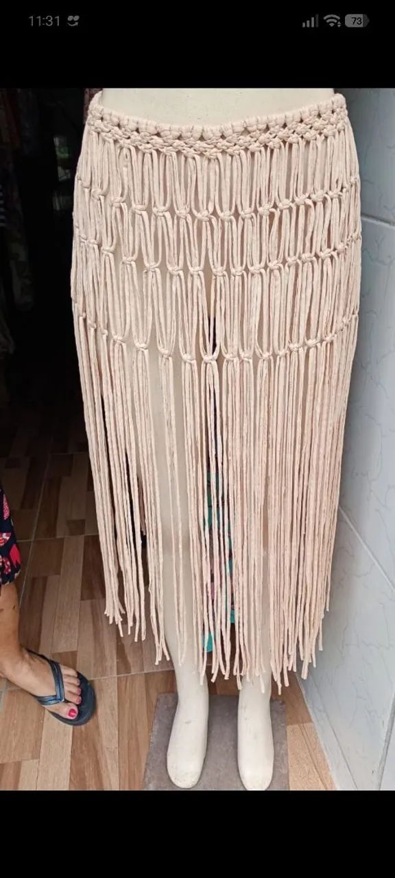 Saída de praia em macrame - Foto 4