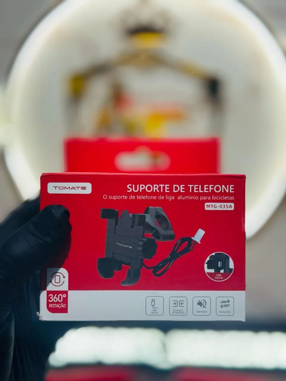 Suporte de celular com carregador para moto - Foto 4