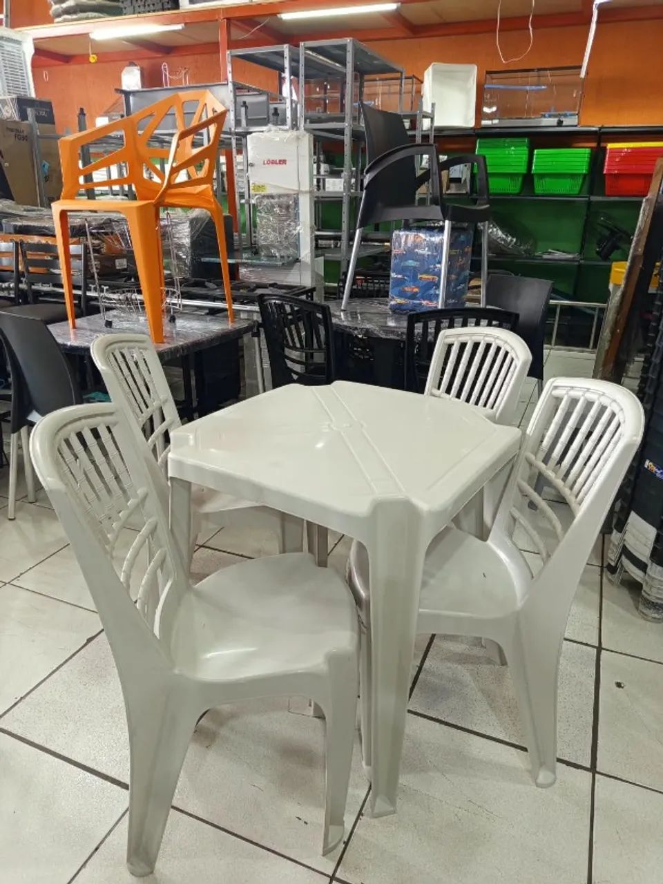 Jogo de mesa cadeira mexicana branco - Foto 5