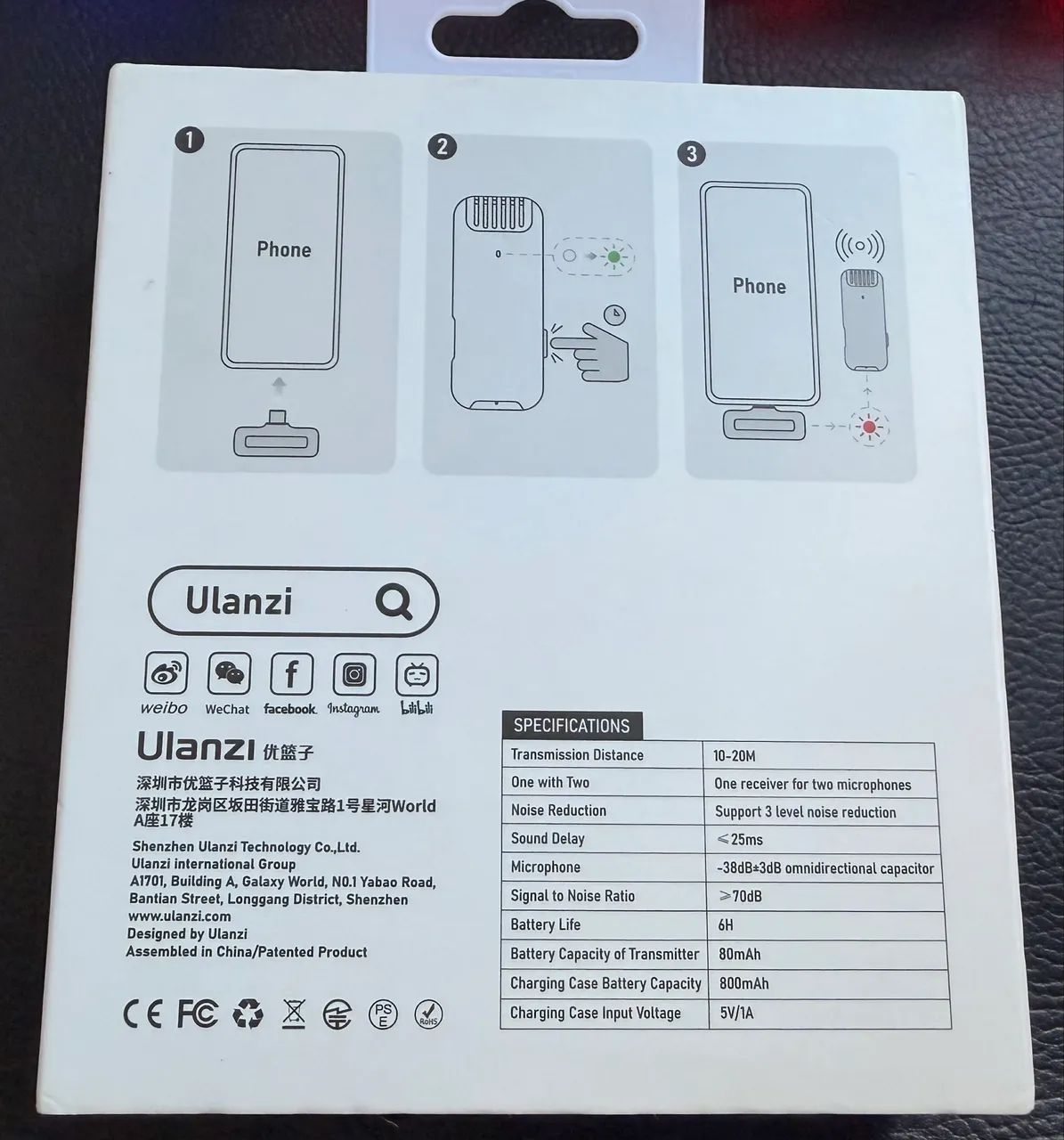 Microfone Wireless Ulanzi J12 com 2 microfones e 1 receptor - Foto 5