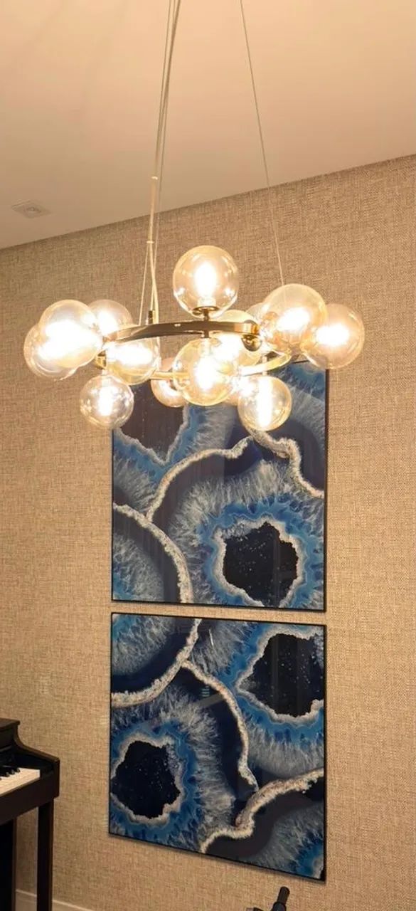 Lustre Pendente - Bolas Vidro Moderno - Foto 4