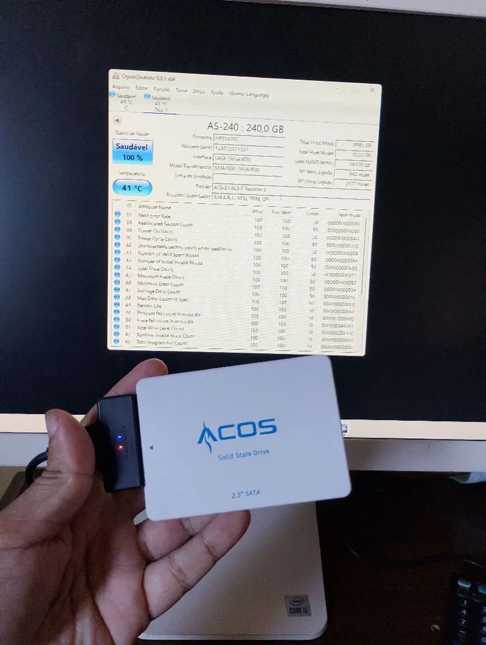 SSD 240gb sata funcionando perfeitamente saúde boa - Foto 4