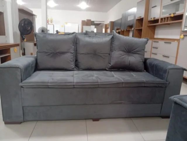 Conjunto de Estofados de 3 e 2 Lugares Barcelona - Estofados Linhares - Foto 4