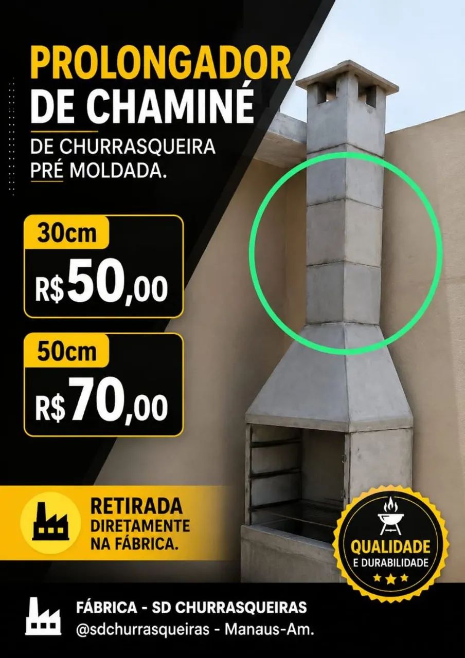 Prolongador - Churrasqueira pré moldada. 