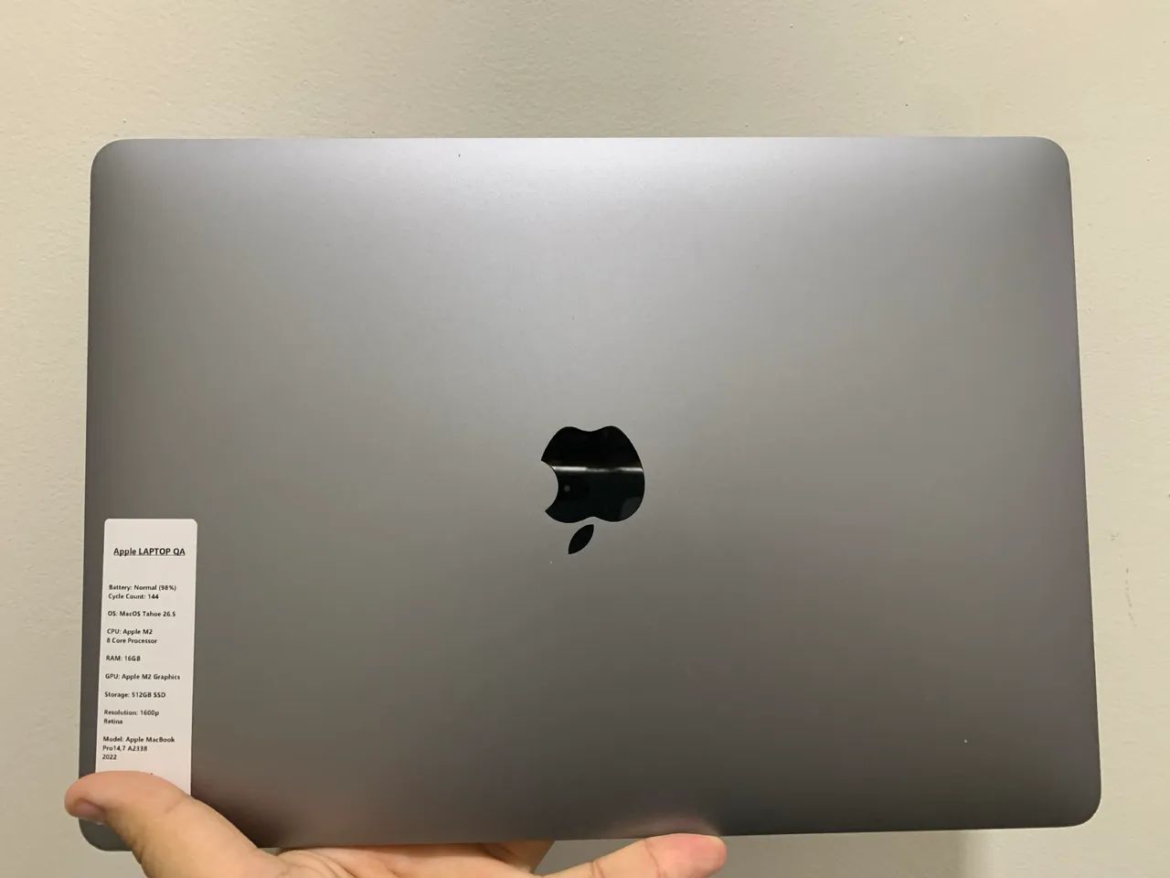 MacBook Pro M2 2022/ 16GB RAM/ 512GB SSD/ 13 polegadas 