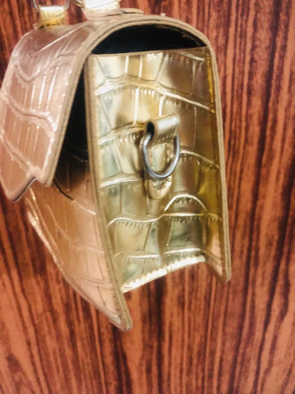 Bolsa croco dourada - Foto 4