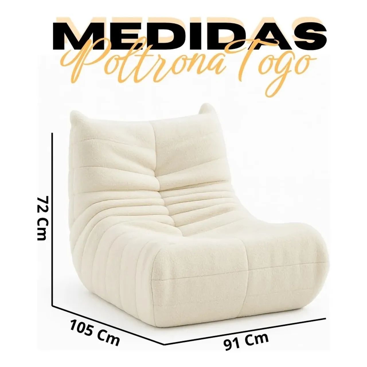 Poltrona Togo Expansível Bouclé bege 07 - ENTREGA HOJE !!!  - Foto 2