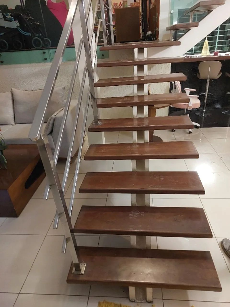 Peças para escada ou jardim (28 peças) madeira ipê  - Foto 6