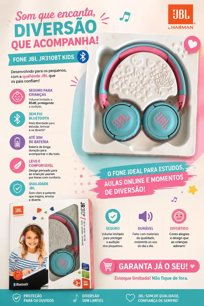 Fone infantil da JBL - Foto 2