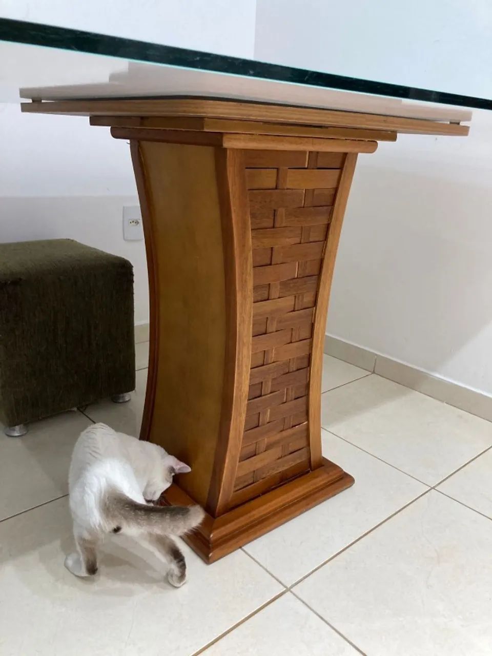 Mesa de Jantar Retangular de 4 lugares com Base de Madeira - Foto 2