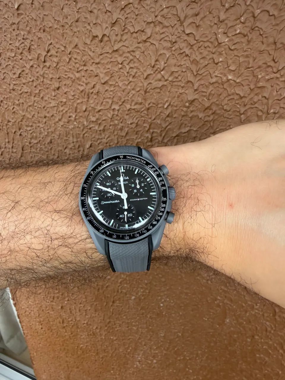 Relógio Omega x Swatch MOONSWATCH Cinza e preto  - Foto 5